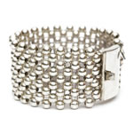 Round Silver beads Bracelet, 4 row [BRF-220]
