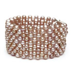 Flat Pearl Bracelet, 4 row[BRF-039]