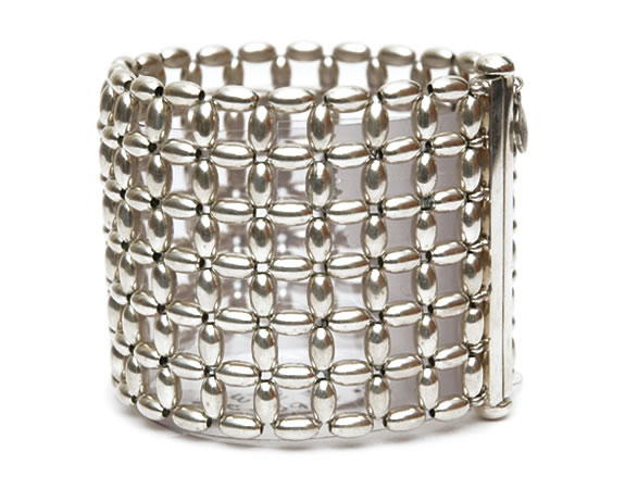 Silver Rice beads Bracelet, 6 row Silver Rice beads Bracelet, 6 row