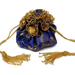 Blue chinese brocade with gold cord[6]