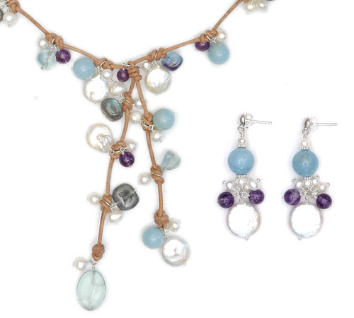 Cotton Necklace & Earrings Cotton Necklace & Earrings