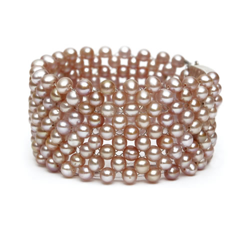 Flat Pearl Bracelet, 4 row