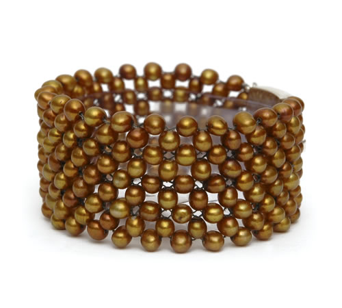 Flat Pearl Bracelet, 4 row Flat Pearl Bracelet, 4 row