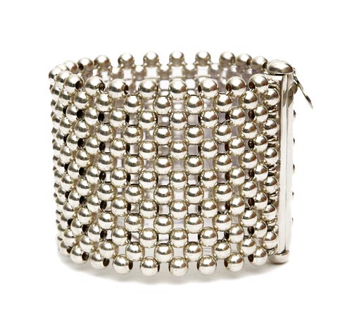 Round Silver beads Bracelet, 6 row Round Silver beads Bracelet, 6 row