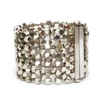 Chunky Tube Silver Bracelet, 6 row[BRF-204]