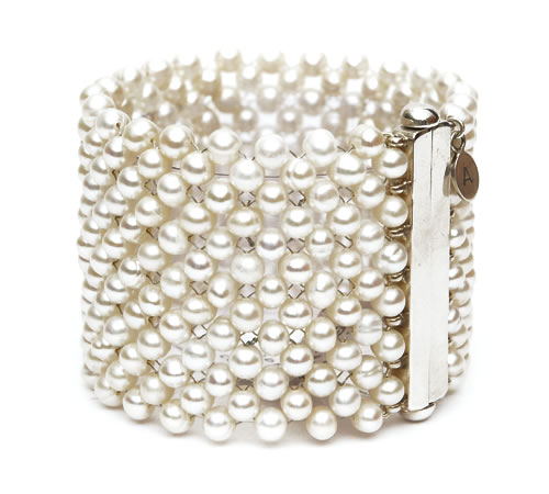 Flat Pearl Bracelet, 6 row Flat Pearl Bracelet, 6 row