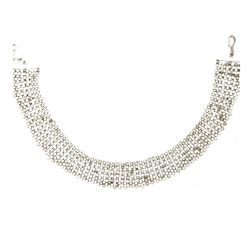 Flat JF Silver Choker, 6 rows