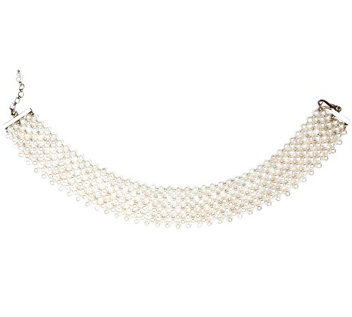 Flat Pearl Choker, 4 row