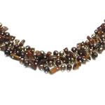Chocolate pearls with tigers eye chips and colorado crystals[606]