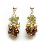 Green and  light green pearls, peridots and olivine crystals[604]