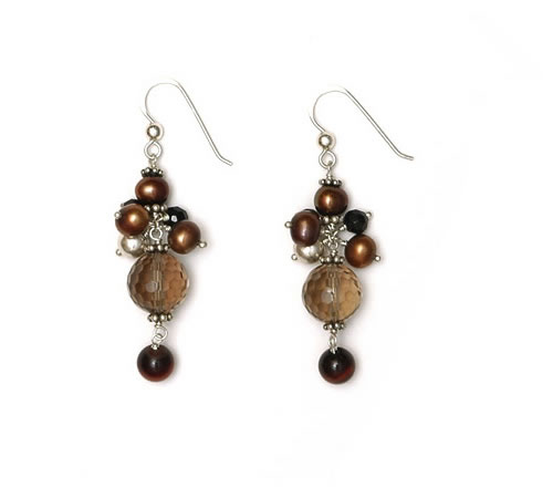 Bunched drop earring