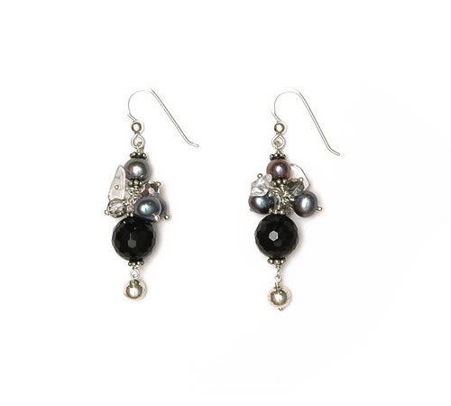 Bunched drop earring