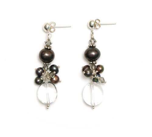 Cluster drop earring