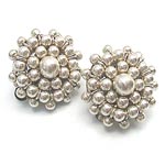 3D JF Silver Beads Earrings [ER-CEFL-S]
