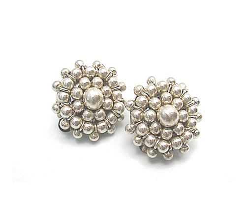 3D JF Silver Beads Earrings