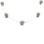 Pom Pom Necklace (silver) & Earrings [NKPM-5025-S]
