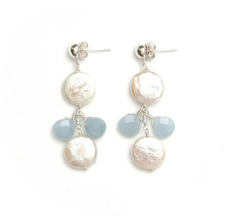 Silver disc earring