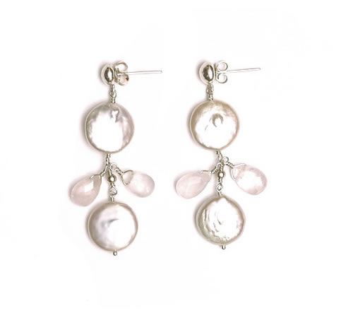 Silver disc earring