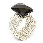 Mesh Design Ring with stone [RNG-8030-6]