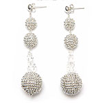 Triple Silver Pom Pom Earring [ER-8015]