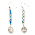 Crochet Earring with Silver Pom Pom [ER-8024]