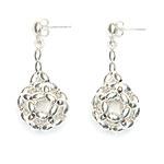 Basket Weave Silver Drop Earring [ER-RSB]