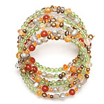 Peridots, smoky quartz, carnelian, local silver, agate, silver pearls and bronze pearls[3044]