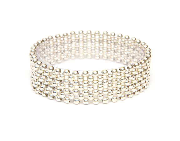 Silver Elastic Cuff