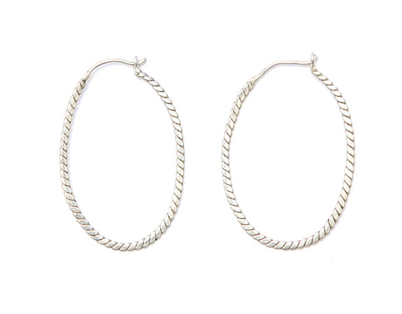 Silver Oval Earring