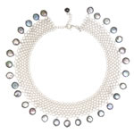 Sterling silver mesh and black coin pearls [2108]