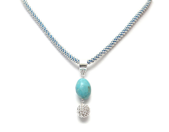 Crochet Necklace with Glass Beads Crochet Necklace with Glass Beads