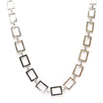 Square Silver Long Necklace [NK-910]