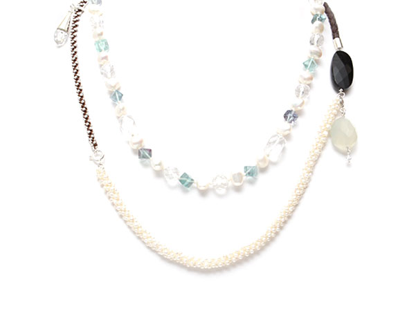 Long Leather and Pearl Necklace Long Leather and Pearl Necklace