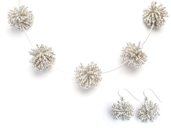 Pom Pom Necklace & Earrings