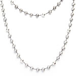 Knotted Pearl and Silver Necklace [NK-931 S]