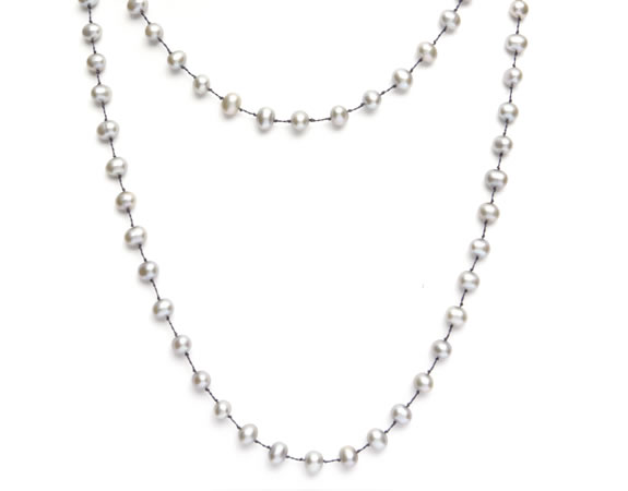 Knotted Pearl Necklace