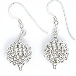 STERLING SILVER POM POM EARRINGS[ERPM-5025-S]