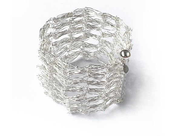 Knitted Silver Wire Bracelet